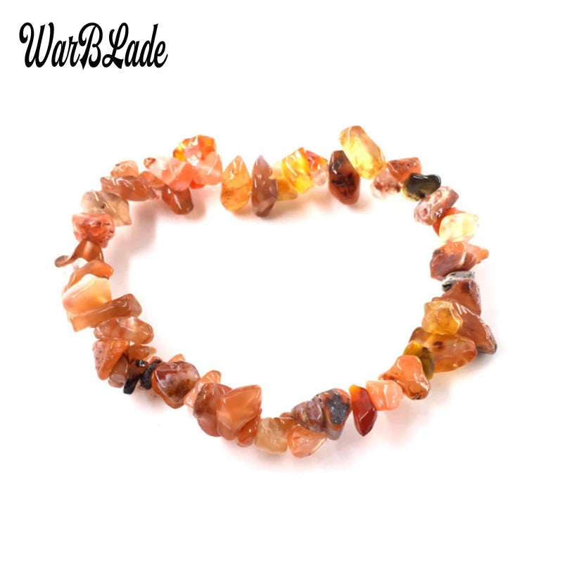 New Women Bracelets Bangles Natural Gem Stone Bracelet Irregular Stretch Chip Beads Nuggets Bracelets Bangles Crystal Wristband