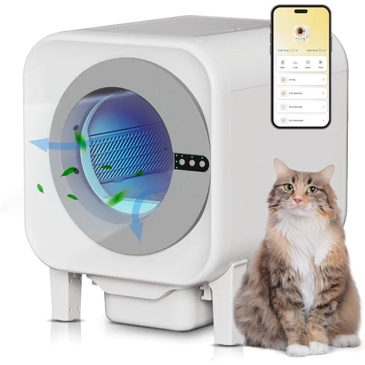 Intelligent Cat Litter Box, Cat Toilet, Electric APP Control Pet Litter Box, Large Size, Automatic Feces Shovel, Anti Splash