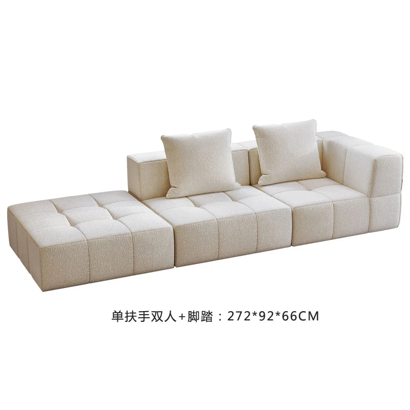 Small Apartment Hotel Living Room Sofa Customized Nordic Light Luxury Style Home Decoration Vacuum Compression Multi-Person Sofa
