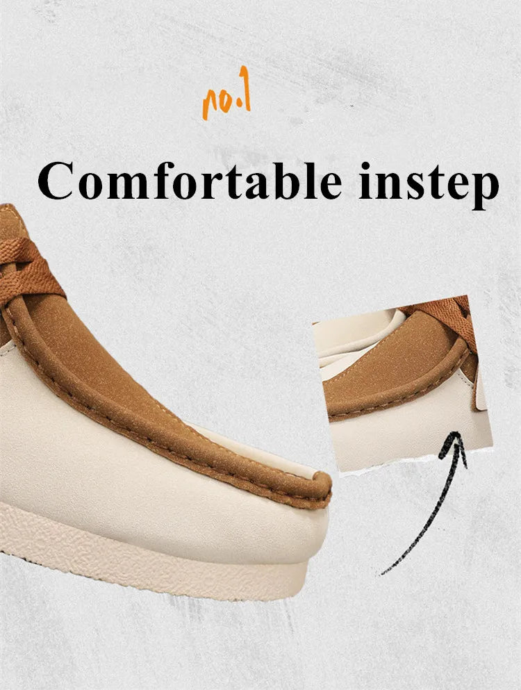 Fashion Khaki Casual Shoes For Men Suede Leather Loafers Men Platform Slip-on Men's Driving Shoes Lightweight Leisure Men Shoes