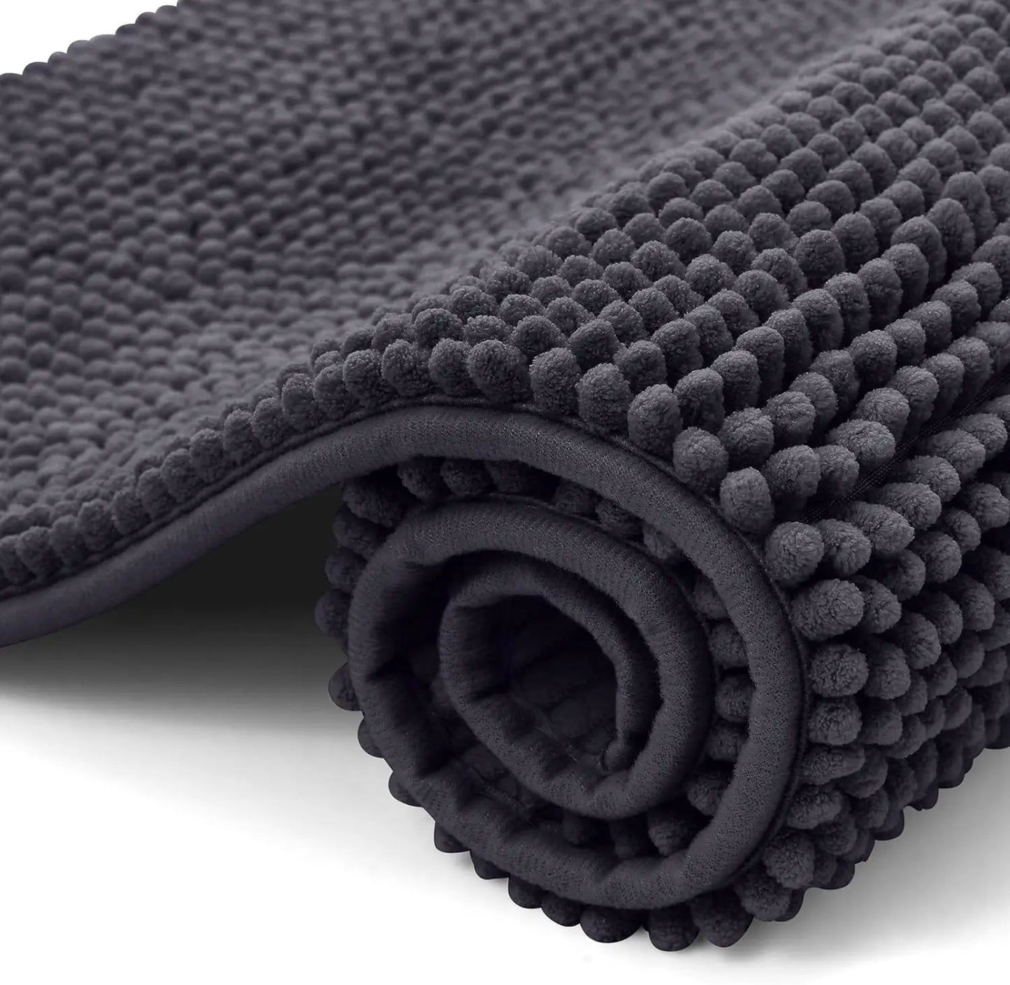 Kitinjoy Luxury Chenille Bath Mat Soft Non-slip Bathroom Shower Rug Extra Absorbent Mat Washable Quick Drying Foot Floor Carpets