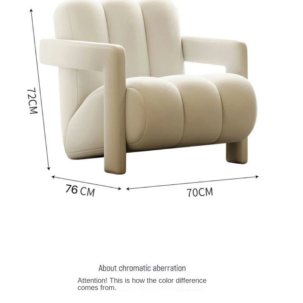 Cream Style Single Lounge Chair Light Luxury Sofa Designer Wool Living Room Reception Single Chair