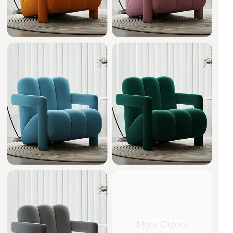 Cream Style Single Lounge Chair Light Luxury Sofa Designer Wool Living Room Reception Single Chair