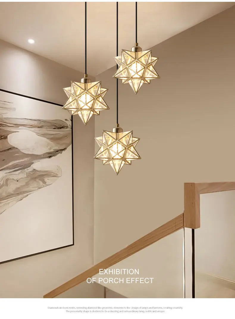 Lamps for Living Room Decor Five-pointed Star Ceiling Modern Balcony Corridor Porch Fashion Network Red Star  Ceiling Light
