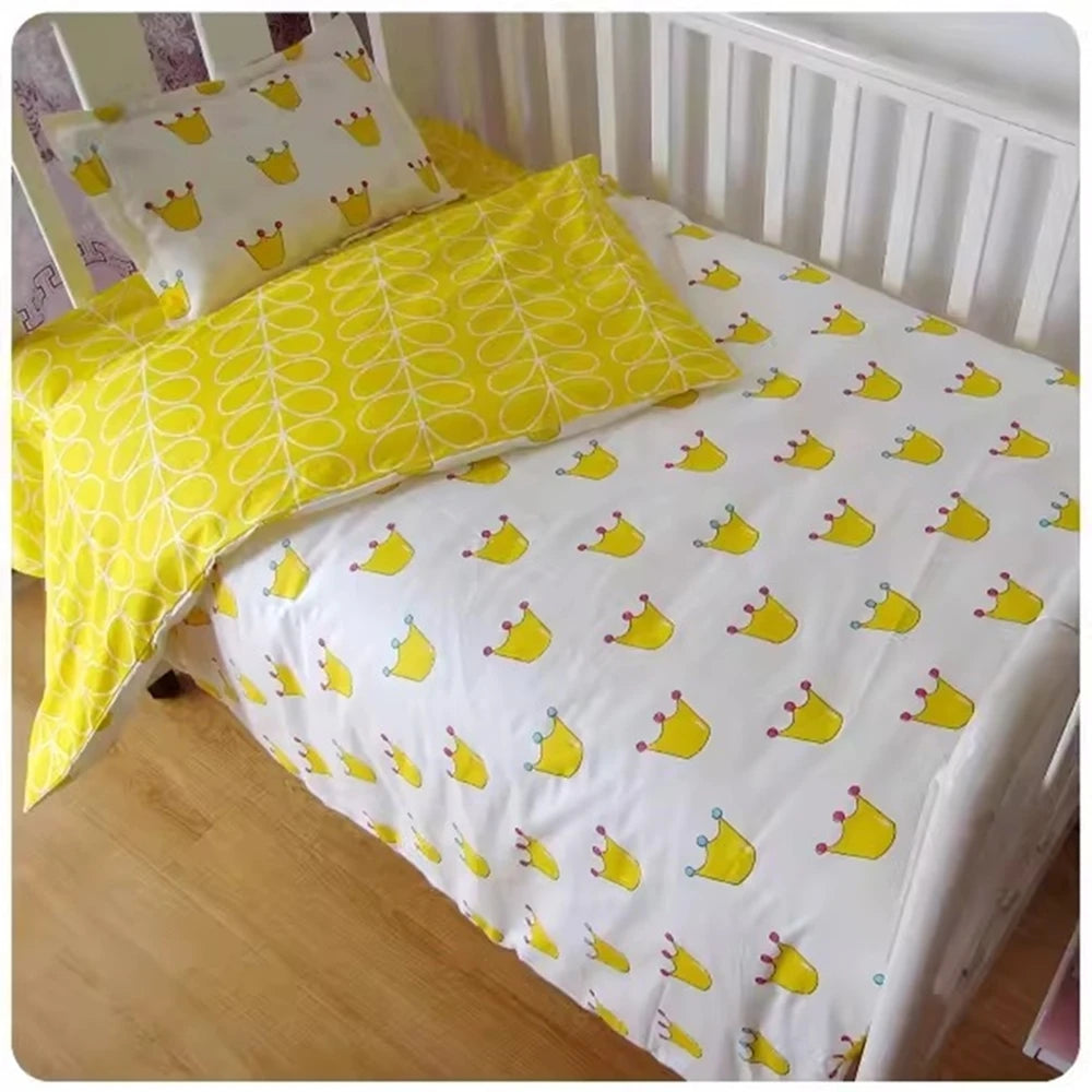 Without Filling 3Pcs Baby Nursery Crib Bedding Set Duvet Pillow Covers Cotton Sheet Include Duvet Cover Pillowcase Sheet