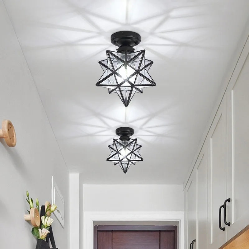 Lamps for Living Room Decor Five-pointed Star Ceiling Modern Balcony Corridor Porch Fashion Network Red Star  Ceiling Light