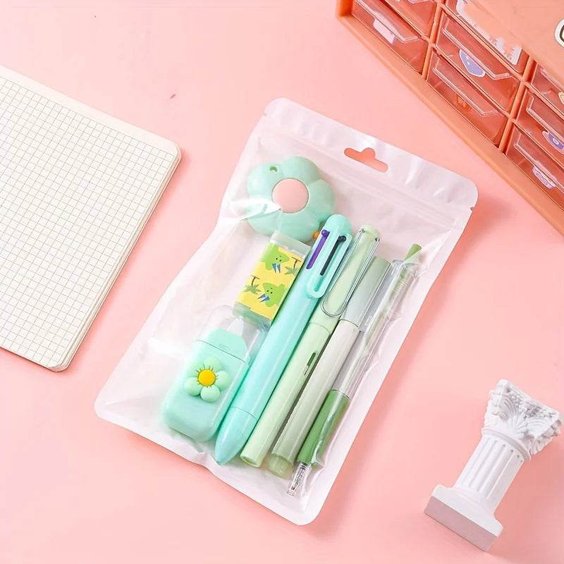 7pcs/set Cute School Supplies Gift Box - Durable and Diverse Stationery Set, Suitable for Students to Use - AIAZ