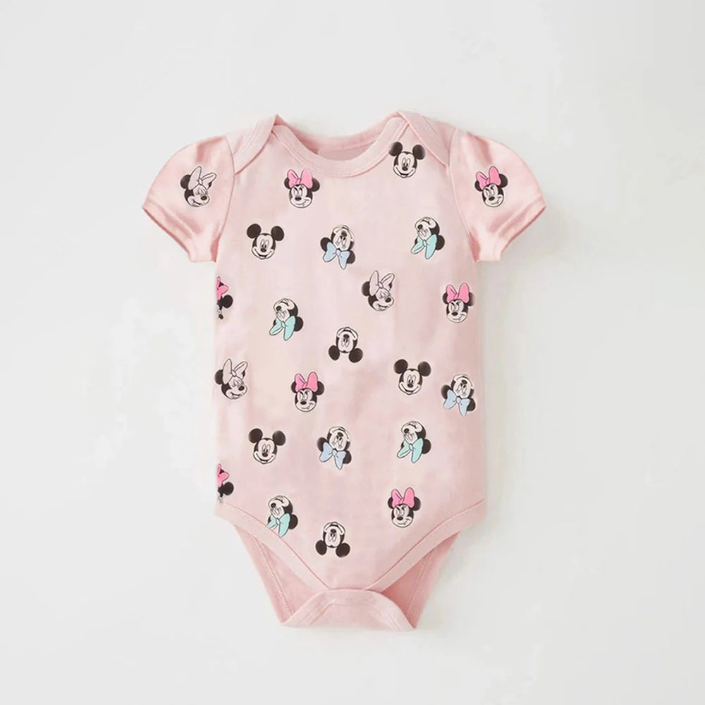 Summer Baby Bodysuit Mickey and Minnie Newborn Baby Clothes Button Design Baby One-piece for 0-24 Months Baby Boy Girl Clothes