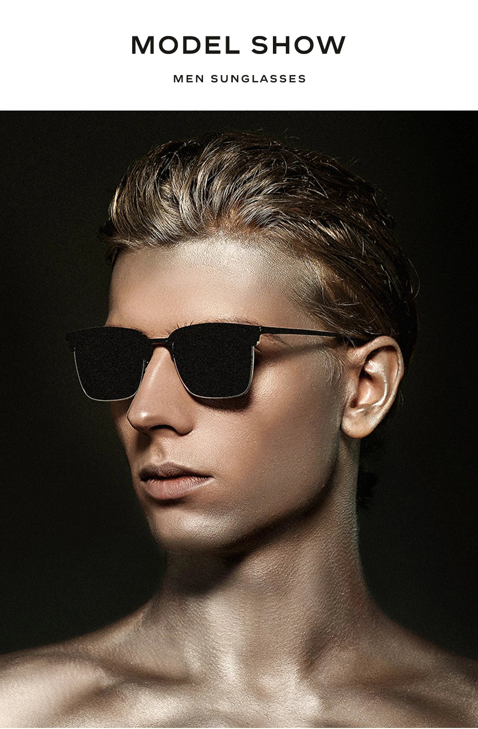 CAPONI Polarized Sunglasses For Men Fashion Pure Ttanium Eyewear Retro Trendy Brand Design Sun Glasses for Driving Shades BS1905