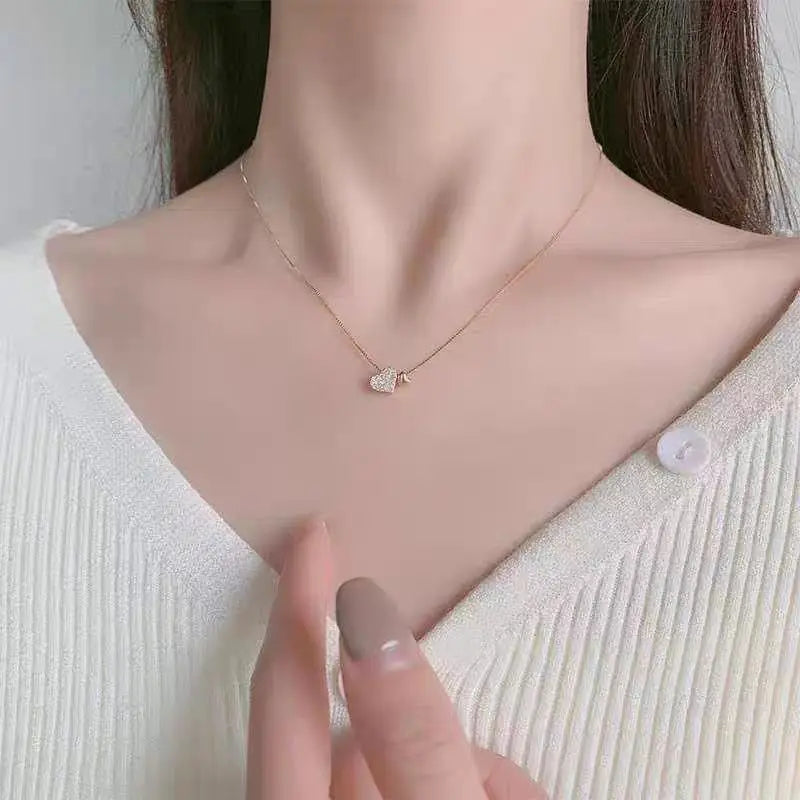 Jkeli 100% 925 Sterling Silver Charm Romantic Love Heart Pendant Box Link Chain Necklace for Women Fashion Wedding Jewelry