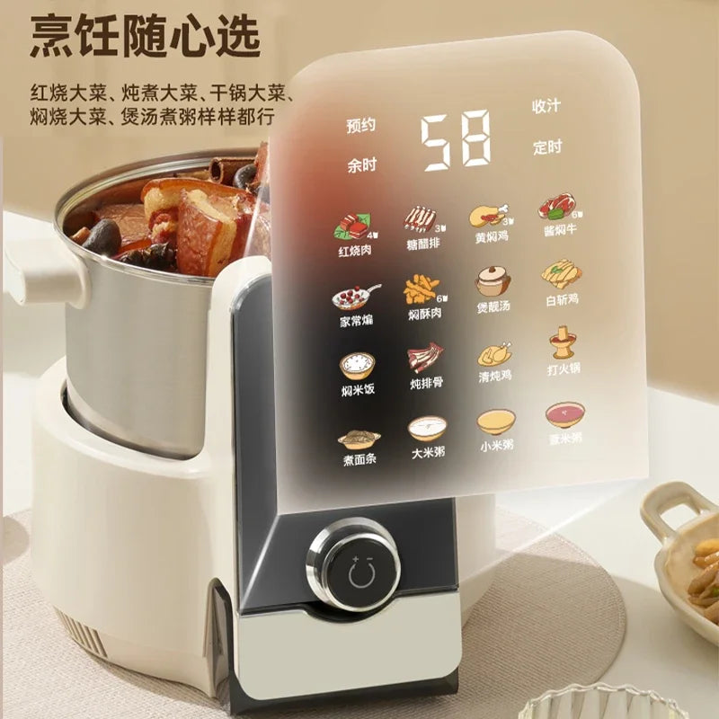 new Fully automatic intelligent cooking robot cooking artifact household multi-functional integrated automatic cooking pot