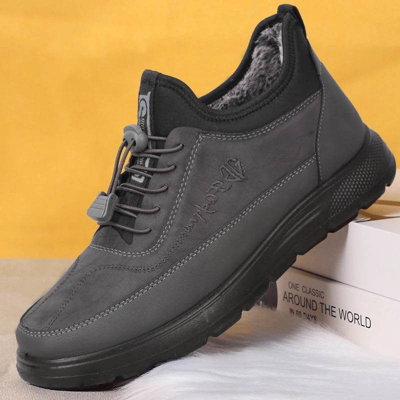 2025 New Winter Men Lace Up Snow Boots Warm And Cold Proof Comfortable And Soft Waterproof And Anti Slip Waterproof And Anti Sli - AIAZ