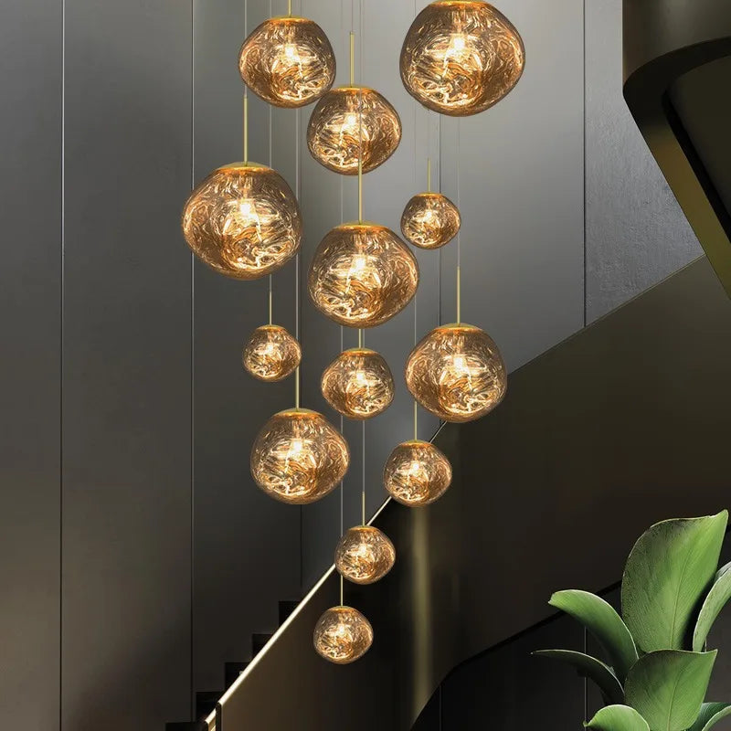 Postmodern lava chandelier creative clothing store bar desk lamp villa duplex living room dining room staircase chandelier