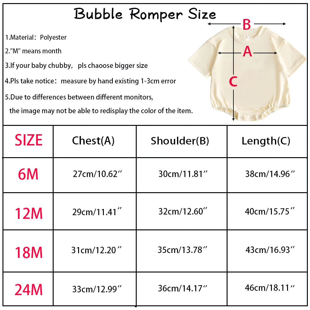 Personalised Flower with Name Bubble Romper Infant Summer Clothes Baby Oversized Bodysuit Retro Newborn Short Sleeve Jumpsuit