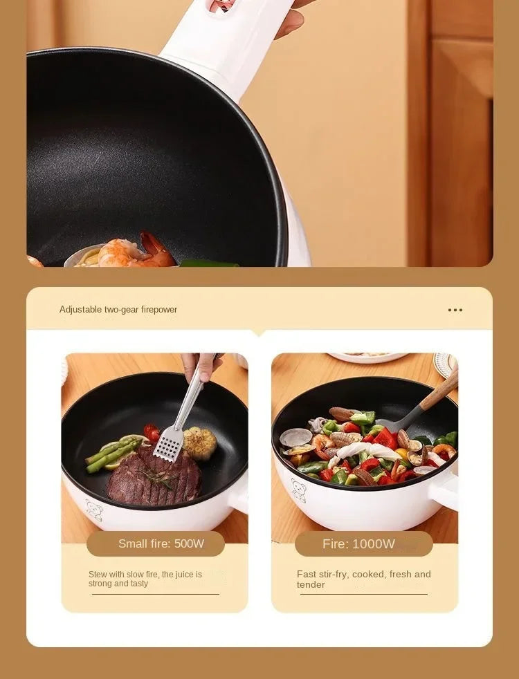 Electric fryer for household use, large capacity intelligent stir frying, multifunctional non stick pan, electric fryer