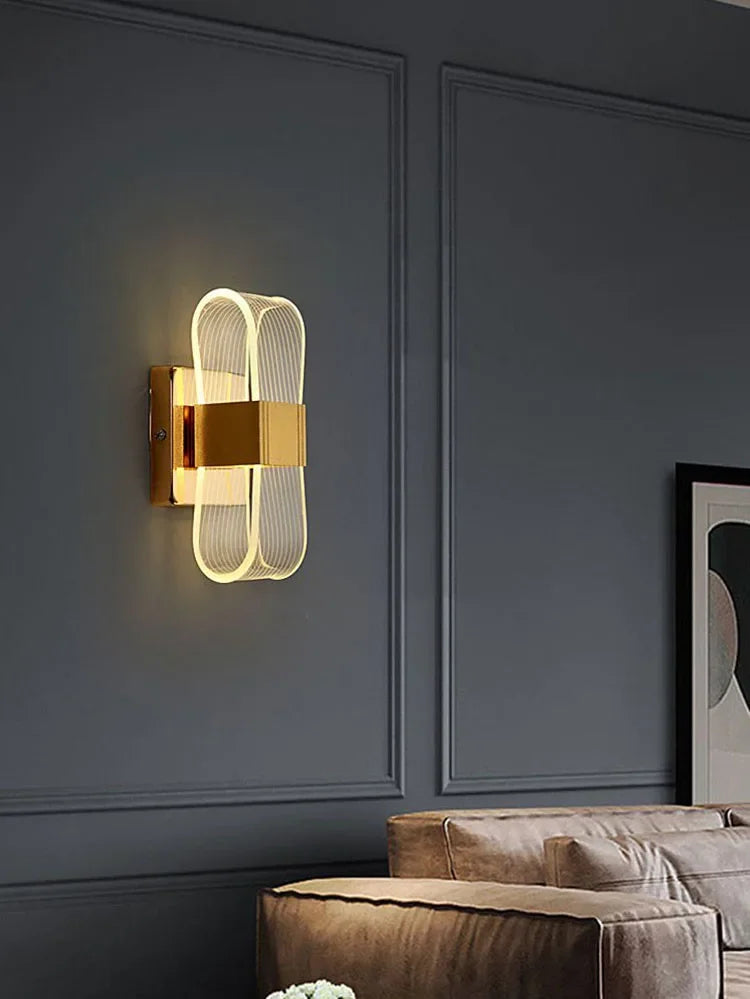 Luxury Creative Super Bright Living Room Bedroom Bedside Hotel Wall Lamp Transparent Line Guided LED Home Lighting Decoration
