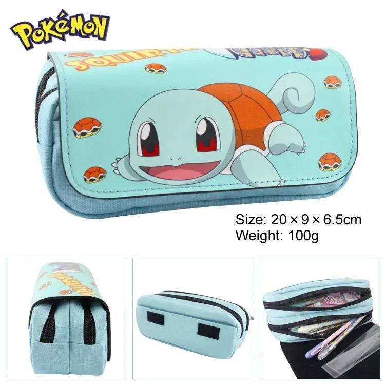 Pokemon Pencill Case School Cartoon Pikachu Black Pen Bag School Supplies Stationery Schoolbag Birthday Party Gifts for Boys - AIAZ