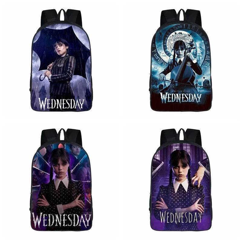 Wednesday Addams Backpack Wednesday School Bag with The Same Style Primary School School Bag Children's Backpack Meal Kit - AIAZ