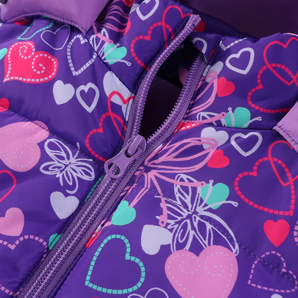 4-8T Kids Girls Ski Suits Hooded Snowboard Coats Children Winter Warm Pant Outdoor Sportwear Thick Cotton Snowboard Skiing Suit