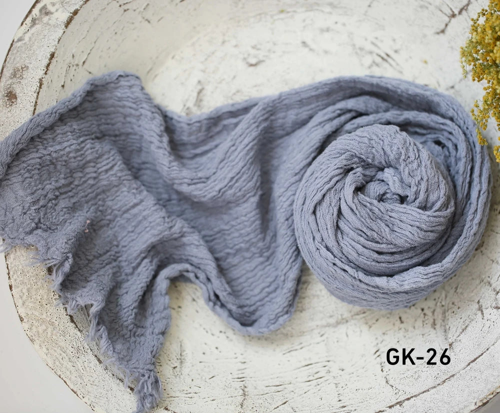 Newborn Cheesecloth Wrap Baby Photography Props Posing Fabric Cotton Stretch Blanket Hand Dyed Newborn Layer Wrap