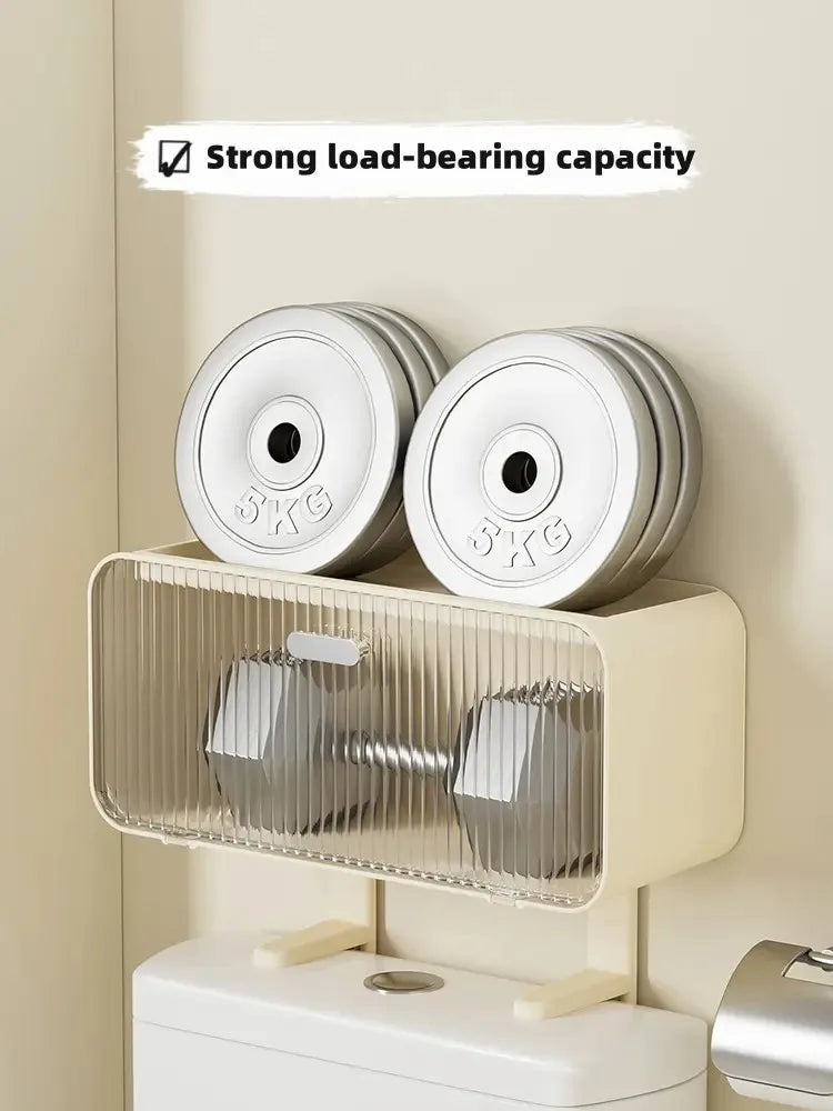 No Drill Wall Mounted Toilet Rack for Bathroom Cabinet Shelf, Plastic Storage Stand, Shower Organizer, Bath Holder Accessories