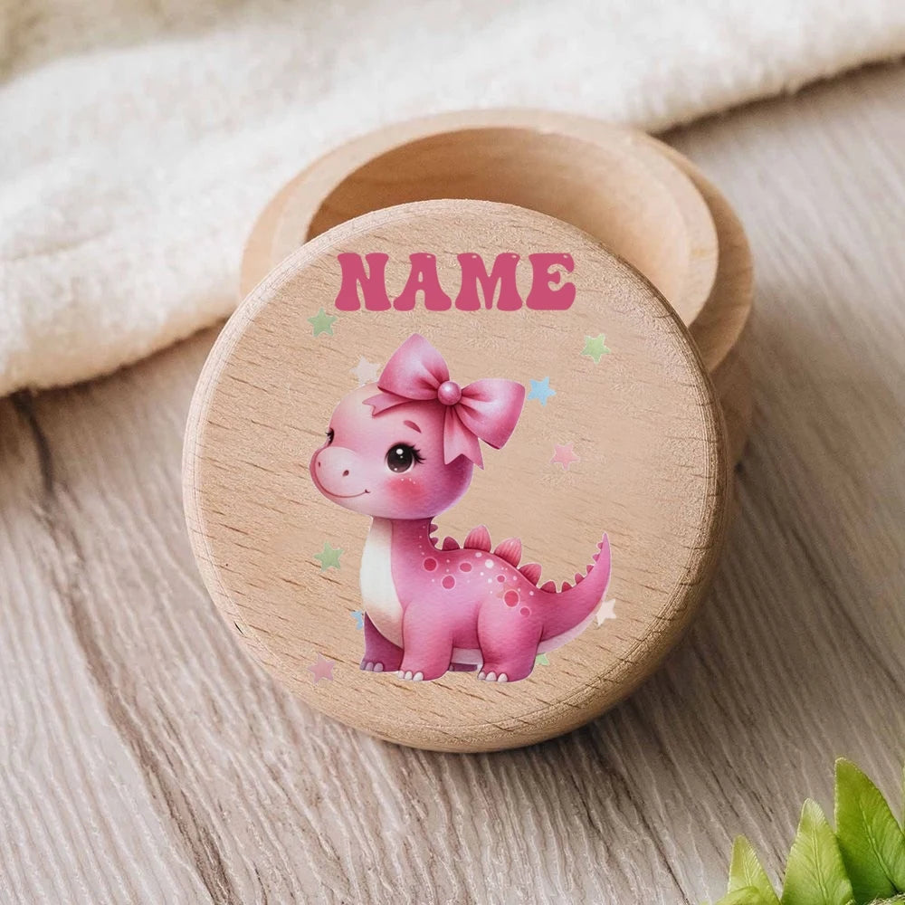 Personalised Custom Name Case Engraved Baby Tooth Box Keepsake Teeth Umbilical Curl Hair Wooded Collect Boxes Baby Shower Gift