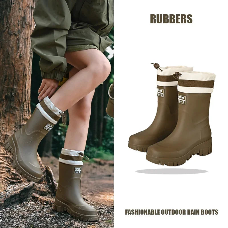 Family-sized Waterproof & Non-slip Rain Boots for Outdoor Activities, Matching Designs for Adults & Kids