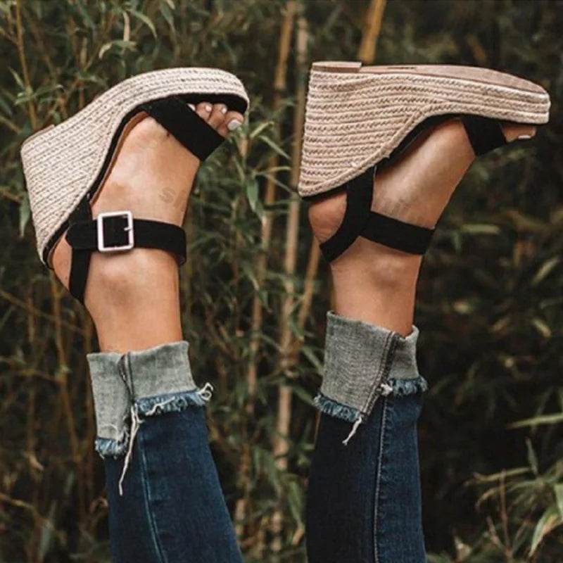 Women Leisure Wedges Heeled Wedge heel serpentine sandals Summer New Sandals Party Platform High Heels Shoes sandalias mujer - AIAZ