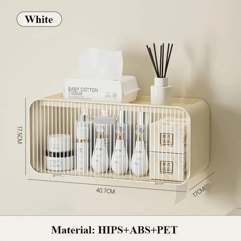 No Drill Wall Mounted Toilet Rack for Bathroom Cabinet Shelf, Plastic Storage Stand, Shower Organizer, Bath Holder Accessories