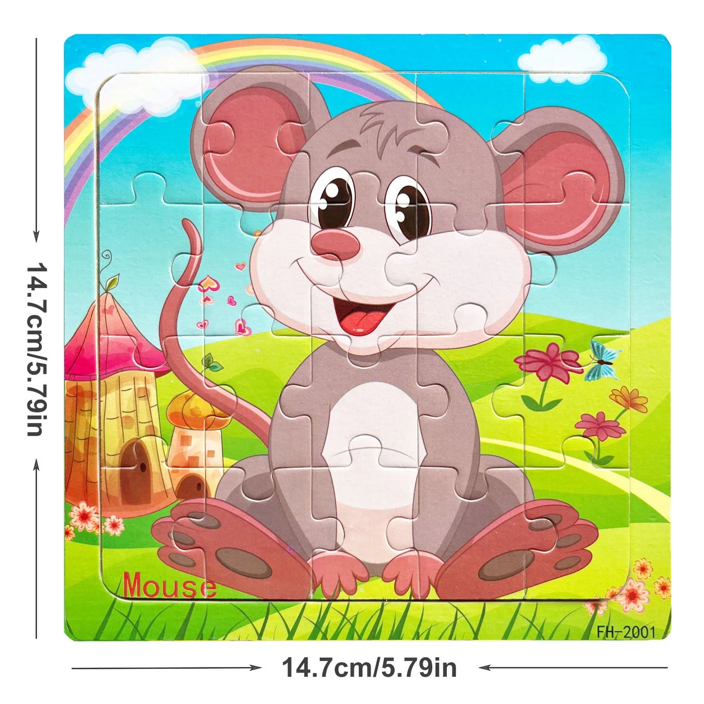 1pc 14.7cm/5.79in Wooden Jigsaw Puzzle Transportation Vehicle Marine Animal Style Puzzles Game Kids Educational Toy for Children