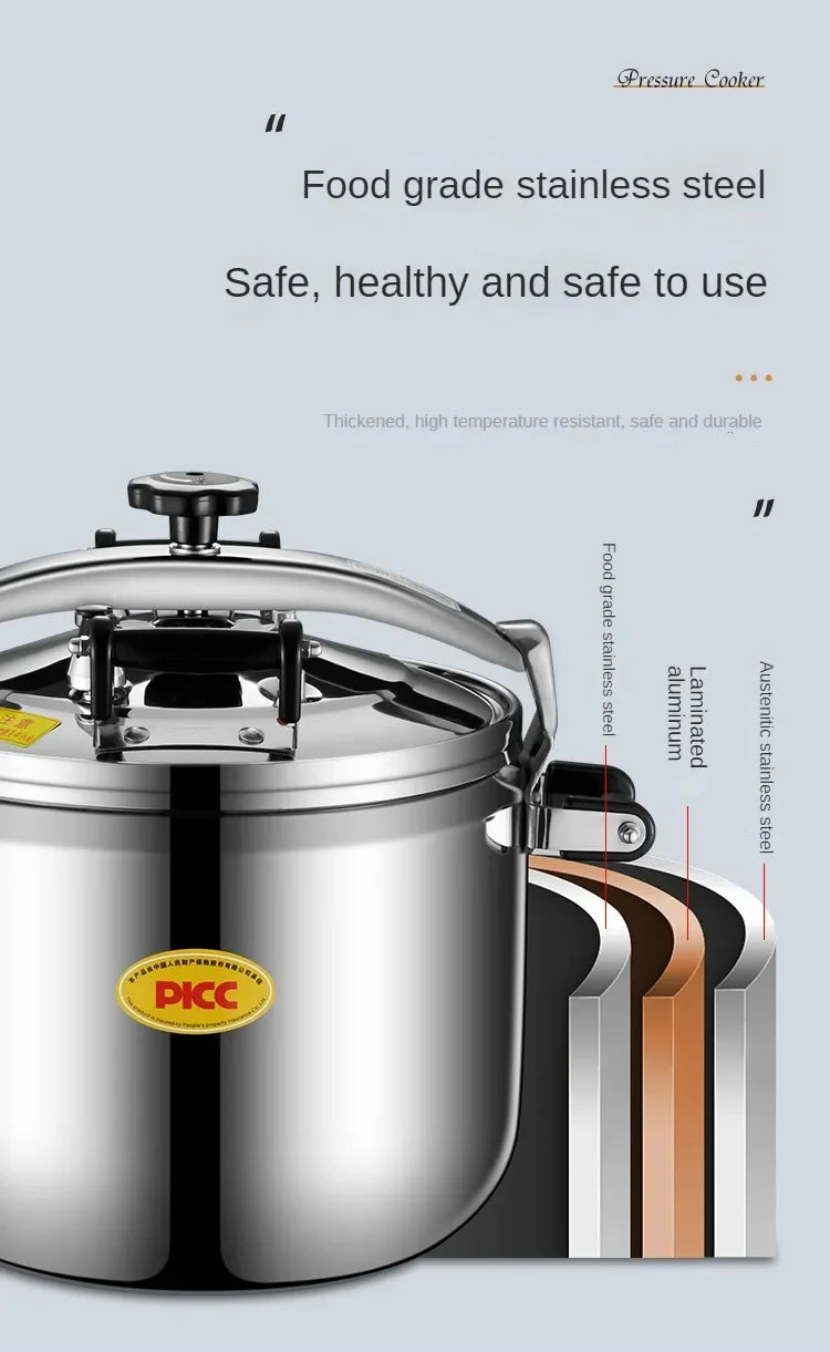 Extra Large Pressure Cooker Thick Commercial Stainless Steel Pressure Cooker Kitchen Electric Cookware Dining Bar Home Garden