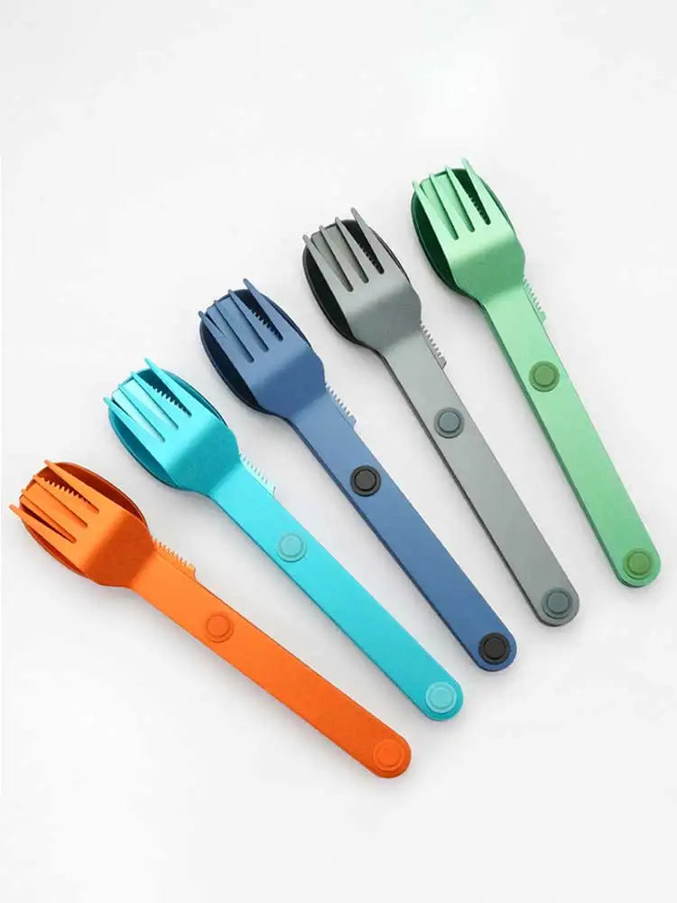 3pcs/set Magnetic Aluminum Cutlery Set - Travel Picnic Camping Cutlery Set Including Steak Knife, Spoon, Salad Fork