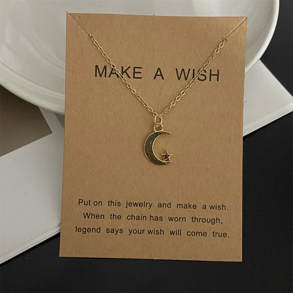 New Fashion Love Heart Pendant Necklace Animial Plam Geometric Trendy Gift Necklace Golden Color Collar Jewelry Wholesale