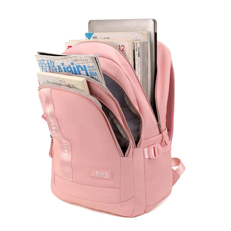 BAIJIAWEI brand college and high school student school backpacks Nylon orthopedic school bags reduces the burden girls schoolbag - AIAZ