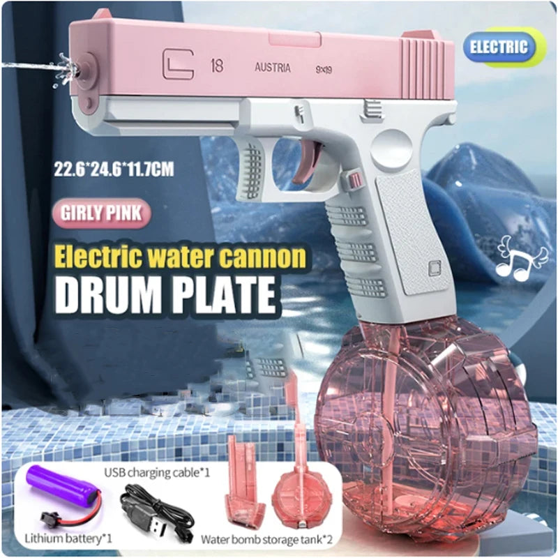 New Uzi Water Gun Electric Pistol Shooting Game Toys Cannon Summer Outdoor Waters Fights Beach Children's Toy Boys Gifts