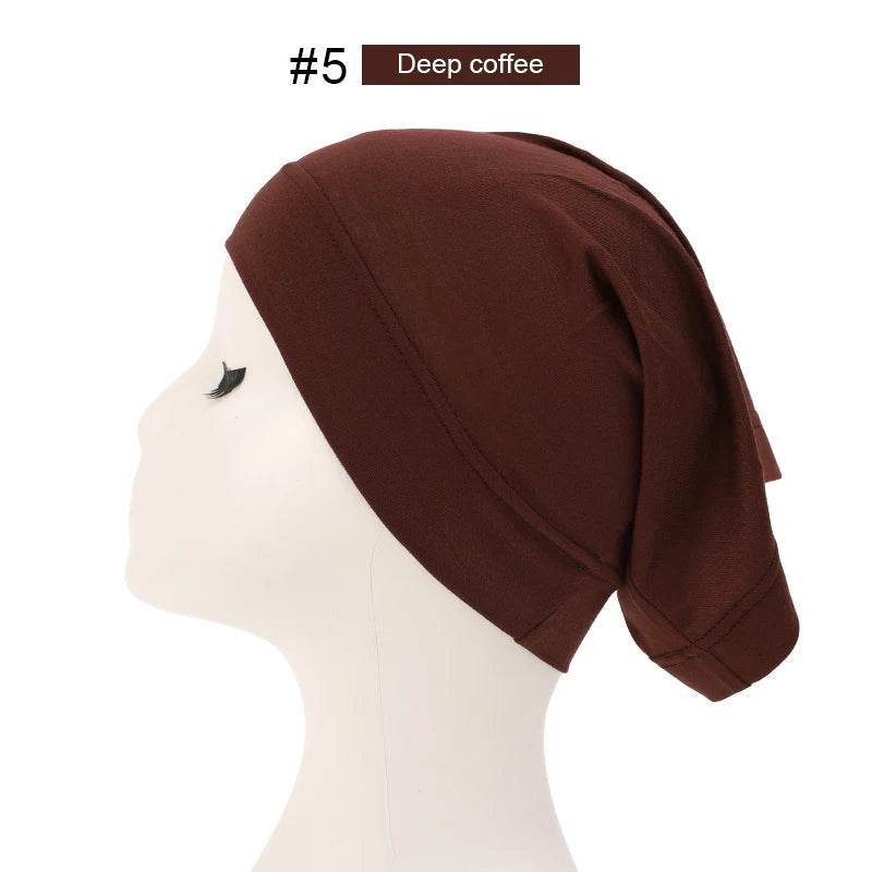 Fashion Muslim Hijab Caps Solid Underscarf Women Veil Modal Cotton Hijab Muslim Scarf Turbans Head Women's Hijabs Hat Islamic - AIAZ