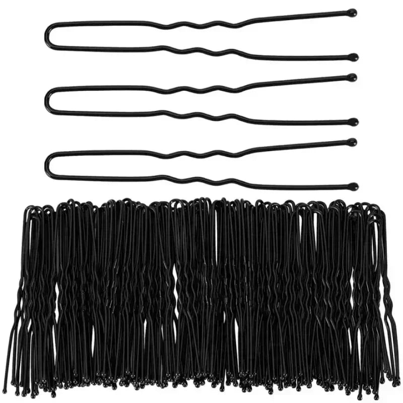 5/6/7cm Black Hair Clips U-Shaped Bobby Pin Invisible Wavy Hairpin Hairstyle Styling Metal Hair Grip Barrette Hair Accessories