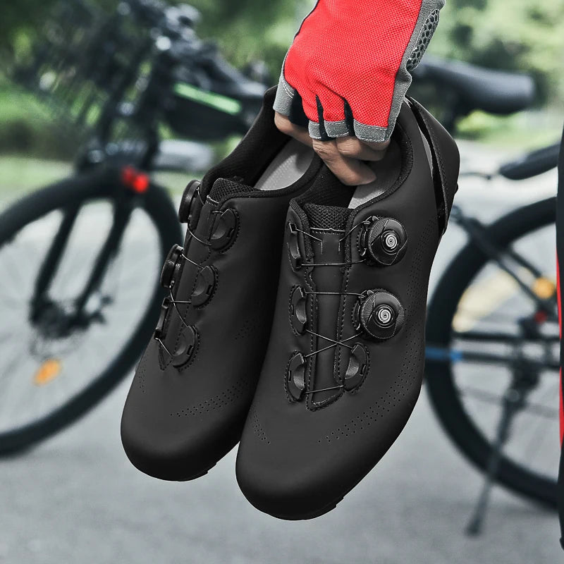 Breathable road cycling shoes for indoor and outdoor cycling, adjustable buckle closure, durable TPU sole, cycling accessories