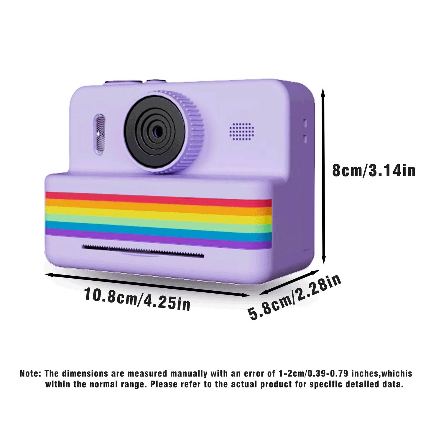 2.8 Inch Large Screen Instant Print Camera, HD Digital Video Camera for Kids, Outdoor Zero Ink Portable Print Toy Camera - AIAZ