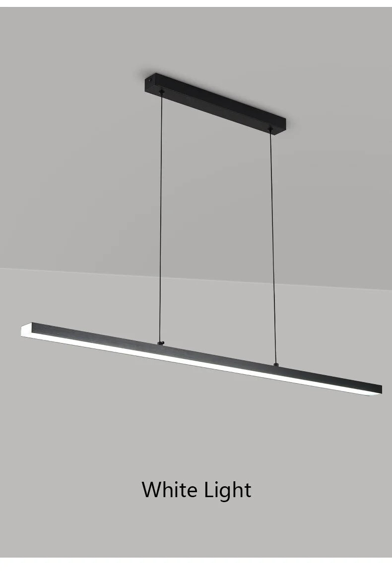 Long strip restaurant chandelier simple modern one-line minimalist ultra-thin bar desk chandelier designer dining table chandeli