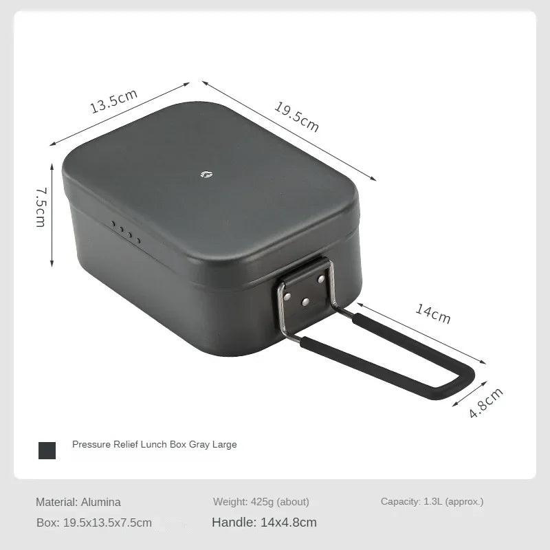 Campingmoon Hard Alumina Alloy Portable Heated Picnic Outdoor Camping Cookware Bento Lunch Meal Box