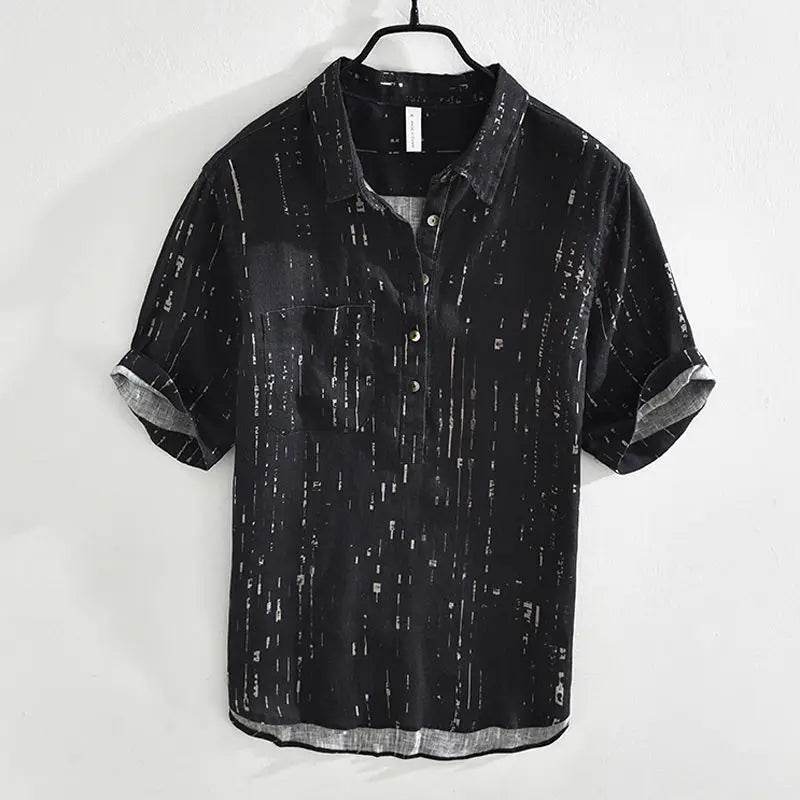 Summer Men Clothing 2025 New Fashion Casual Versatile Shirt Short-sleeved Top Loose Printed Thin - AIAZ