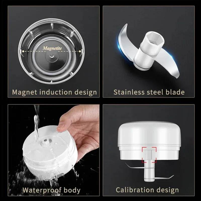 100ML/250ML Mini Electric Garlic Chopper USB Meat Grinder Garlic Masher Machine Sturdy Durable Crushed Ginger Vegetable Crusher - AIAZ