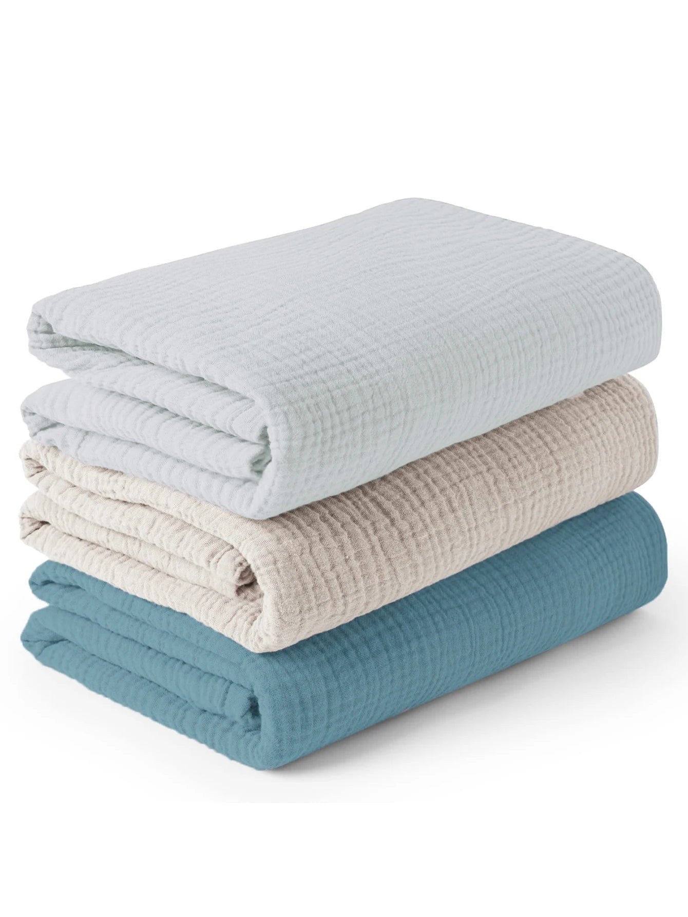 3PCS/set Soft Breathable Newborn Baby Receiving Blanket Muslin Swaddle Blankets