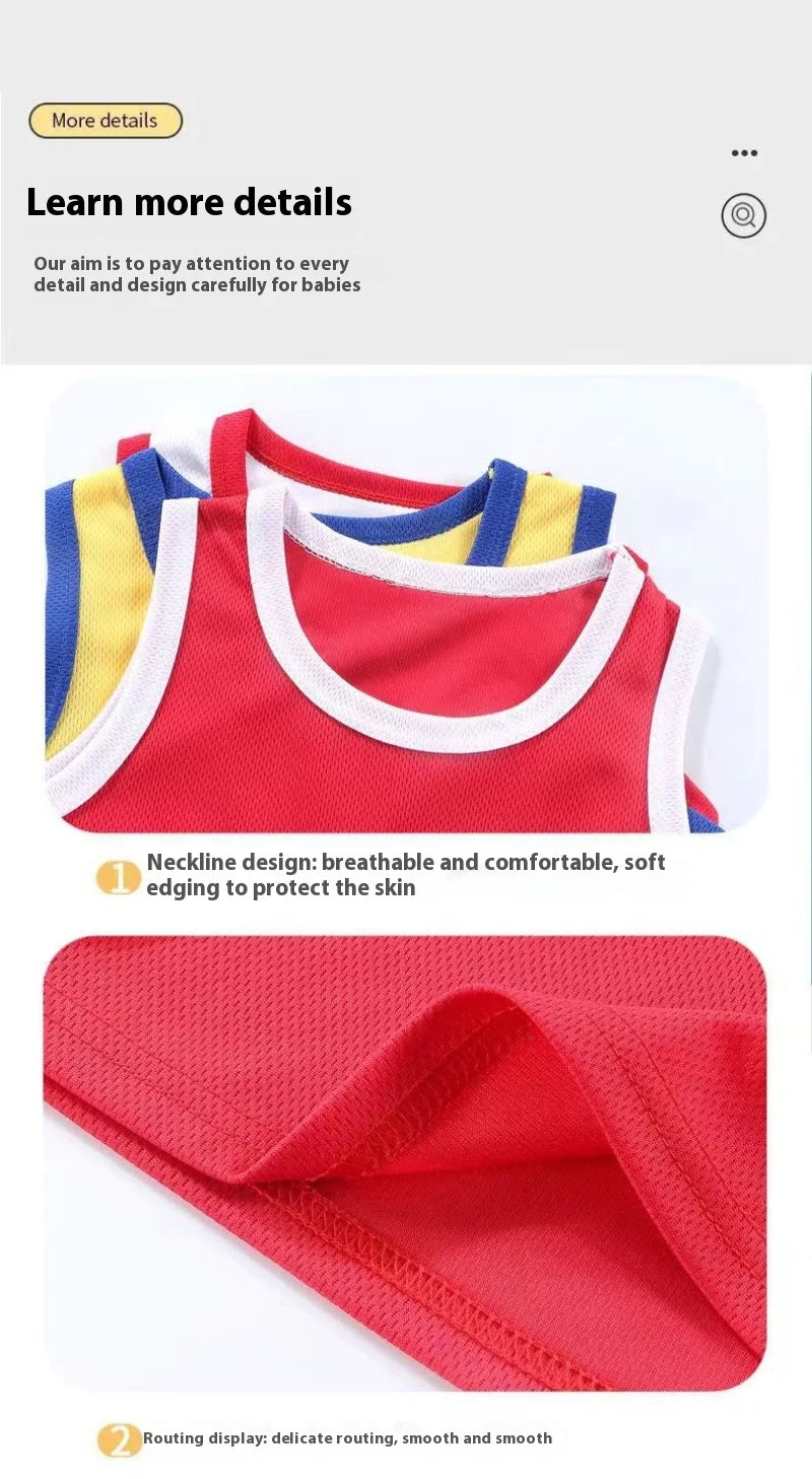 2025 Summer New Breathable Boys Vest Sets Anime Spiderman Children's Sleeveless Top Shorts Two Piece Suit Kids Casual Outfits