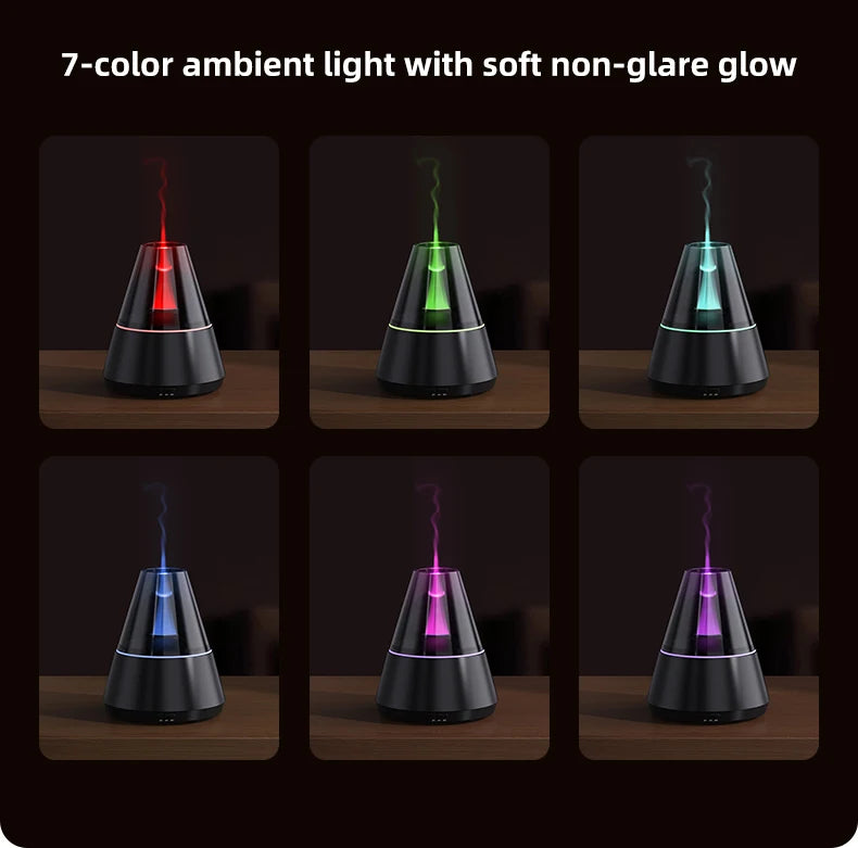 New Colorful Simulated Flame Night Light with Ultrasonic Air Humidifier 150ml Candle Flame Essential Oil Aroma Diffuser for Home