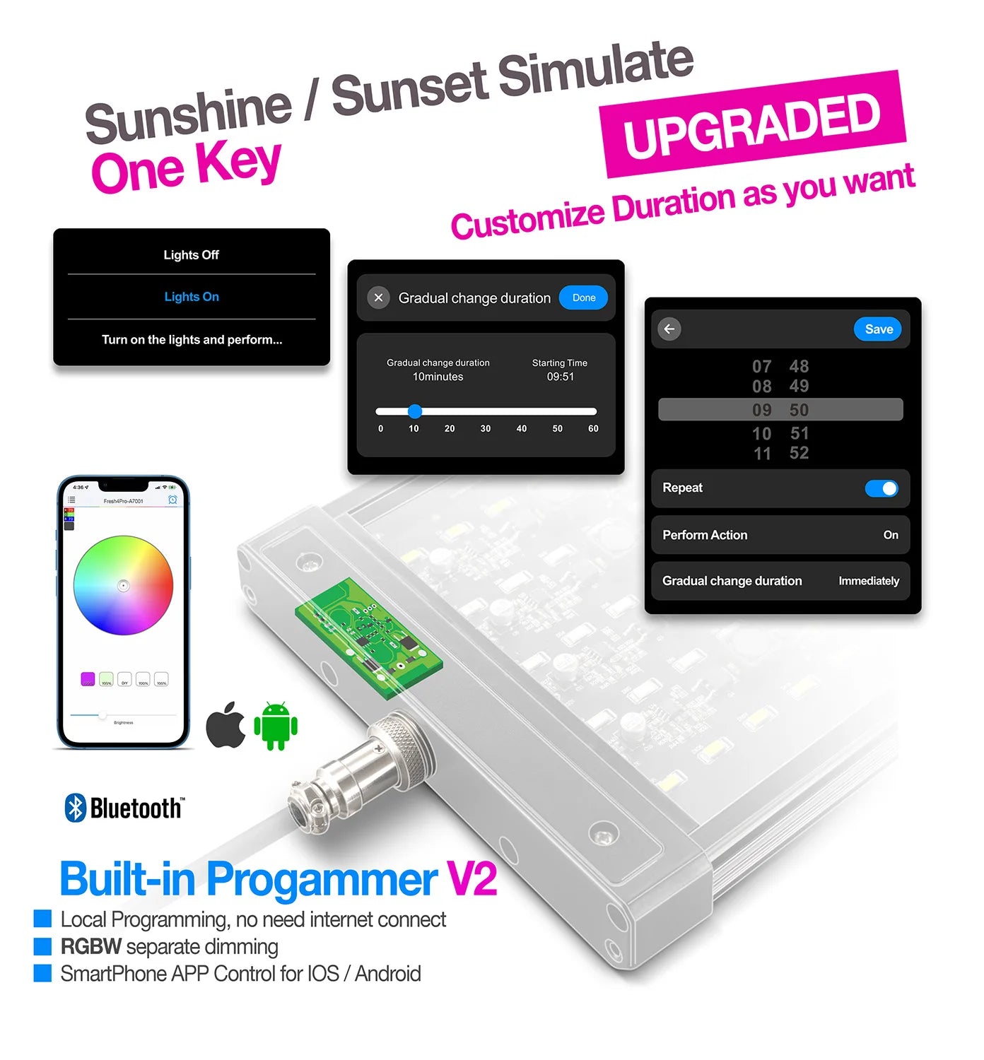 LICAH WRGB Light for Aquatic Plants / Fresh Water / 40~105cm