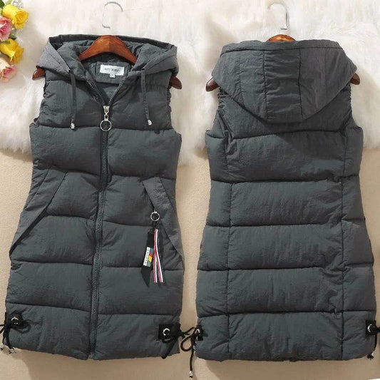 Autumn Women Vest Winter Puffer Parkas Coat 2023 New Casual Pocket Hooded Waistcoat Female Sleeveless Jacket Outerwear - AIAZ