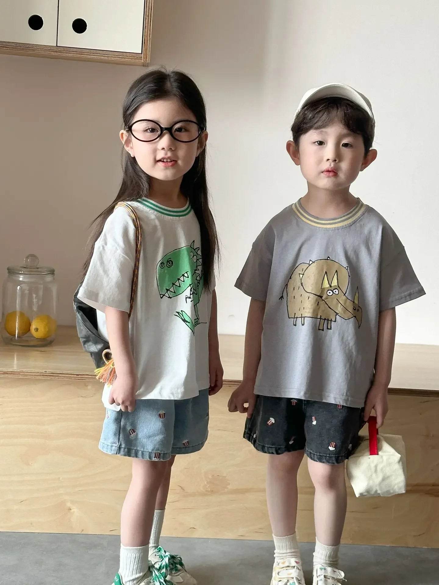 Fashion Cartoob Print Denim Kids Shorts Girls Pants Summer 2025 New Boys Summer Clothes Baby Loose Casual Pants - AIAZ