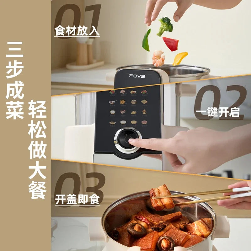 new Fully automatic intelligent cooking robot cooking artifact household multi-functional integrated automatic cooking pot
